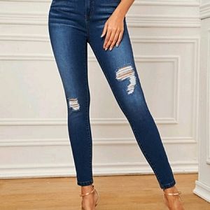 Dark Wash Ripped Skinny Jeans